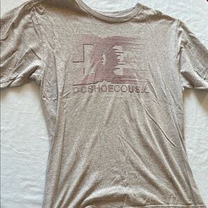 DC Boys Heather Gray Short Sleeve Tee with Maroon Logo